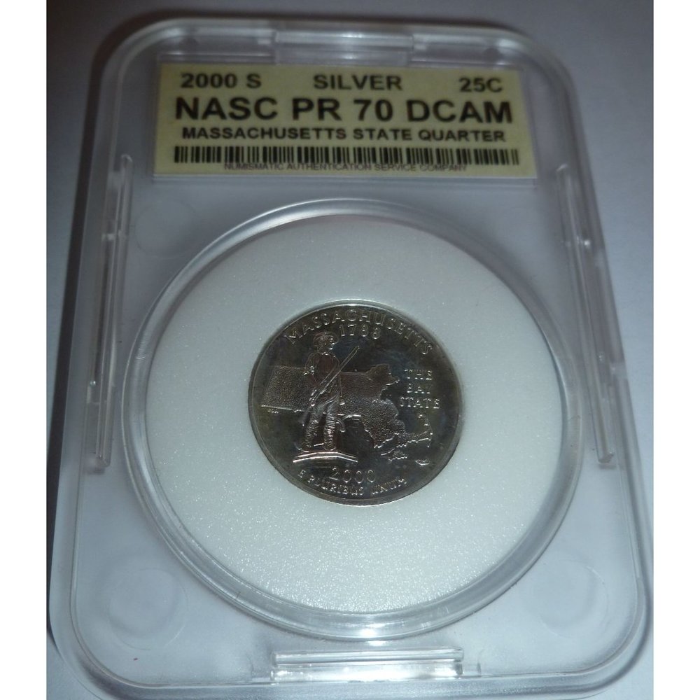 2000 s Washington Quarter Silver Proof Massachusetts